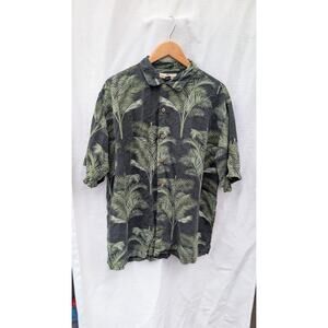 Vintage Tommy Bahama Mens Silk Tropical button up Shirt Size Large Palm Trees